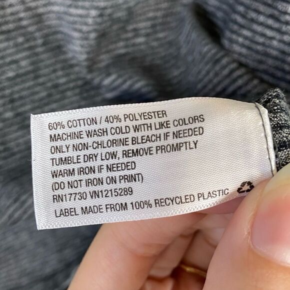 Goodfellow Target Grey & Black Striped Standard Fit Tshirt - Picture 4 of 4